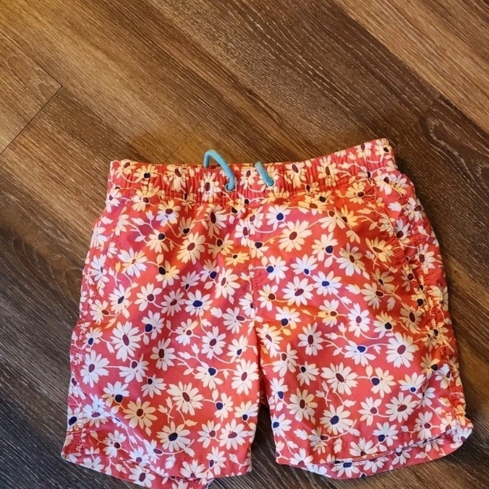 J.CREW 6" Stretch Swim Trunk in Floral Print Sz XS Men's ORANGE